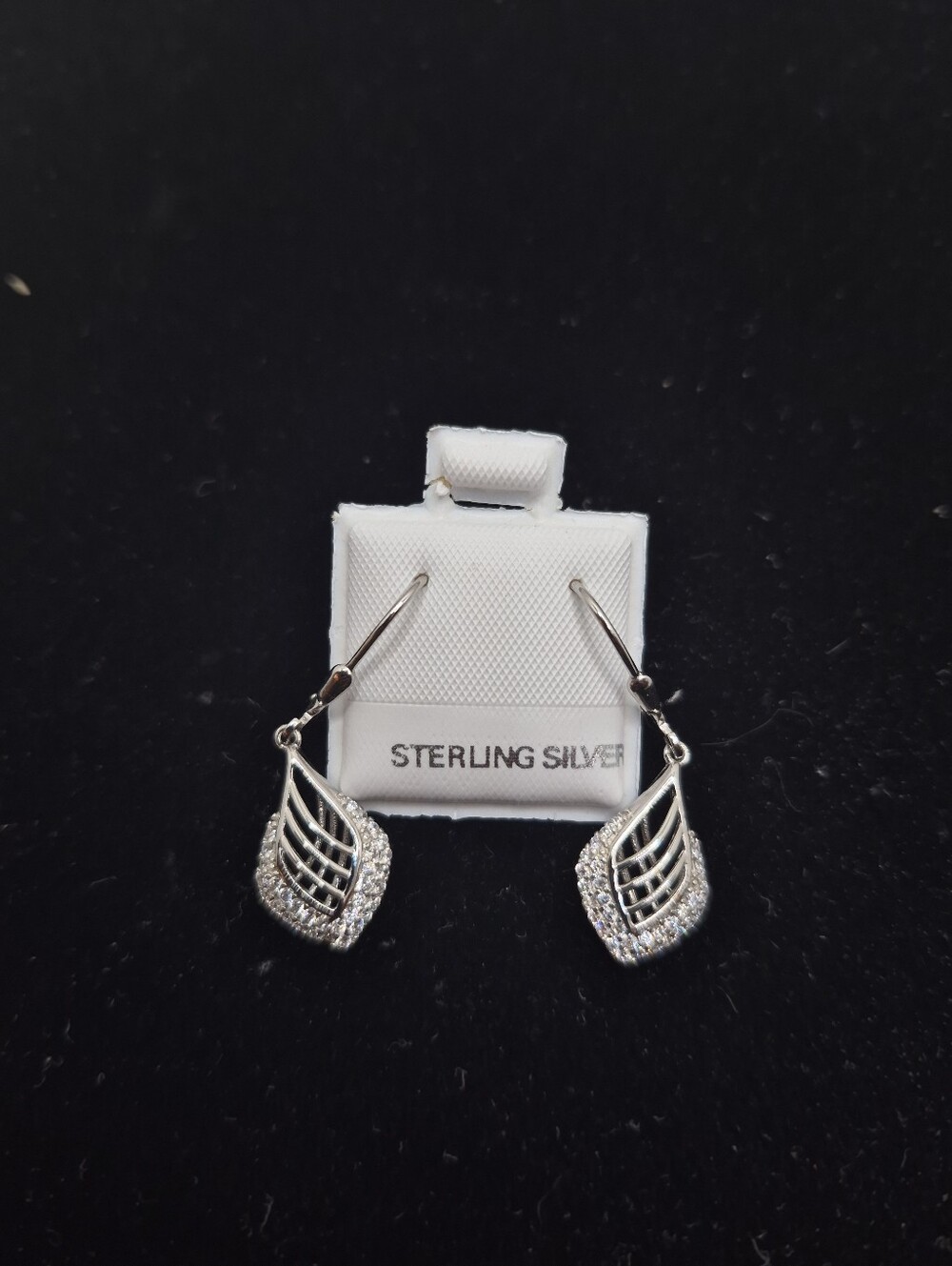 .925 Sterling Teardrop Shaped Earrings Brand new